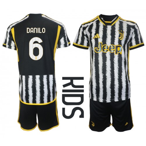 Fotbalové Dres Juventus Danilo Luiz #6 Dětské Domácí 2023-24 Krátký Rukáv (+ trenýrky)